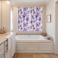 thumbnail image 3 of Purple Flower Kitchen Curtains 84 Inch Length, Ombre Botanical Watercolor Floral Spring Grommet Top Bedroom Living Room Curtains, Light Filtering Cafe Curtain Drapes 2 Panels Set 104''x84'', 3 of 9