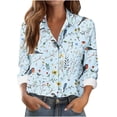 thumbnail image 3 of TaTaai Women Casual Button Down Printed Shirt Long Sleeve Collared Top Ladies Daily Street Office Commute Wear Soft Breathable No Fading Machine Washable Comfortable Blouse Gift, 3 of 6