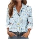 thumbnail image 3 of TaTaai Women Casual Button Down Printed Shirt Long Sleeve Collared Top Ladies Daily Street Office Commute Wear Soft Breathable No Fading Machine Washable Comfortable Blouse Gift, 3 of 6