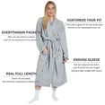 thumbnail image 2 of Catalonia Womens Chenille Fleece Robe Blanket, Long Dressing Gown Bathrobe with Two Convenient Pockets and Belted Housecoat Sleepwear for Ladies, Machine Washable, Medium,GRAY, 2 of 7