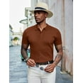 thumbnail image 4 of COOFANDY Men Knit Button Down Shirt Vintage Short Sleeve Polo Shirts Casual Beach Tops Fashion Hawaiian Shirt, 4 of 5