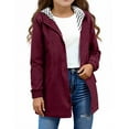 thumbnail image 5 of IVEYRTF Kids Waterproof Rain Jacket Windbreaker Coat Lightweight Outdoor Hooded Raincoat for Boys Girls Children Rainwear for All Weather(Wine,5-6 Years), 5 of 5