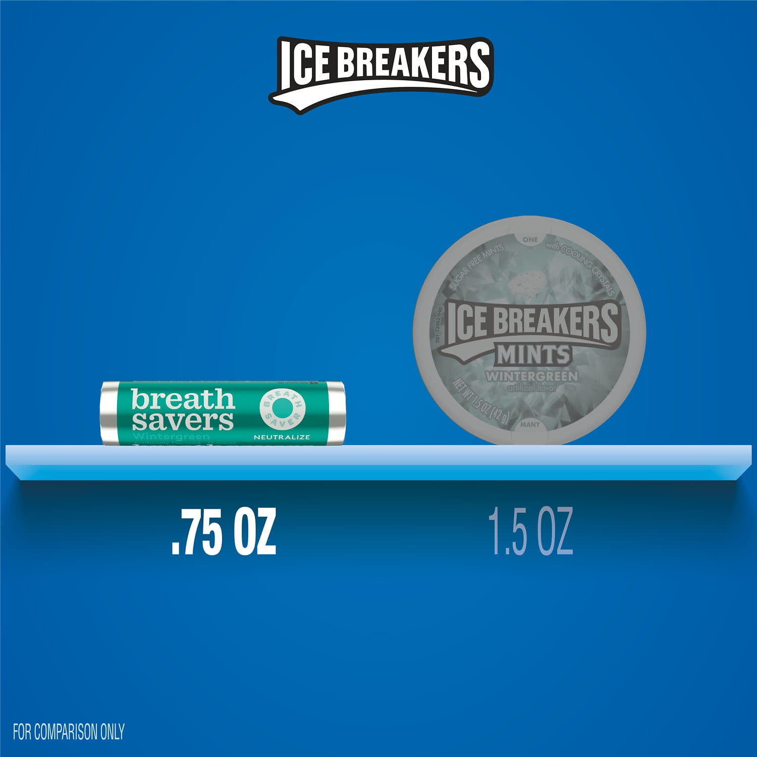 Breath Savers Wintergreen Flavored Sugar Free Breath Mints, Roll 0.75 oz