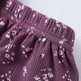 thumbnail image 6 of Coerni Toddler Baby Girl Summer Floral Clothes Ruffle Ribbed Knit Short Sleeves T-Shirt Tops + Shorts Cute Outfits Set, 6 of 9