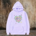 thumbnail image 6 of SGFCWSX Girls Oversized Heart Print Hoodie, Teens Trendy Soft Pullover with Pocket Sweatshirt for Daily Casual Wear Purple Size 13-14 Years, 6 of 6
