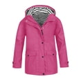 thumbnail image 2 of LNMQLPDBS Girls Waterproof Hooded Jacket Lightweight Windproof Outerwear Casual Lined Rain Coat Everyday Outdoor School Jacket for Kids, 2 of 8