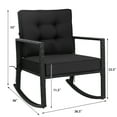 thumbnail image 2 of Patiojoy Outdoor Wicker Rocking Chair Glider Rattan Rocker Recliner with Black Cushion, 2 of 7
