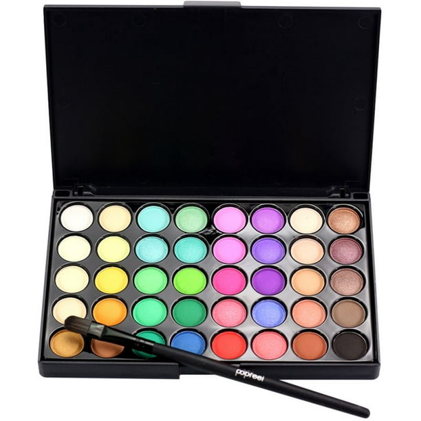40 Colors Shimmer Matte Eyeshadow, Professional Colorful Full Spectrum Artist Glitter Metallic Eye Shadow Cosmetics（With Brush) - Walmart.com