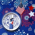 thumbnail image 2 of 4th of July Tablecloth Patriotic Decorations Red White and Blue Print Fireworks Memorial Day Backed Table Cloth American Flag Indoor/Outdoor/Pool/Party (Round/Oblong/Rectangle/Oval), 2 of 6