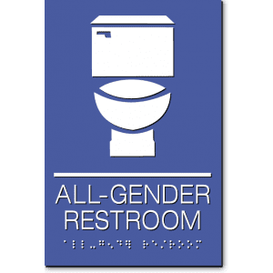 

California ALL GENDER RESTROOM Toilet Wall Sign-Blue / White (4 Units)