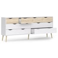 thumbnail image 6 of Pemberly Row Mordern Style 8 Drawer Wide Dresser in White and Oak, 6 of 9