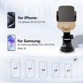 thumbnail image 2 of Wireless Car Charger, 15W Fast Charging Auto Clamping Phone Holders for Your Car Phone Mount for Car fit for iPhone 17 16 15 14 13 12 Pro Max 11 XR XS, Samsung Galaxy S25 Ultra S24 S23, Gold, 2 of 11