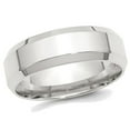 thumbnail image 1 of Mens Sterling Silver 7mm Bevel Edge Wedding Band Ring, 1 of 4