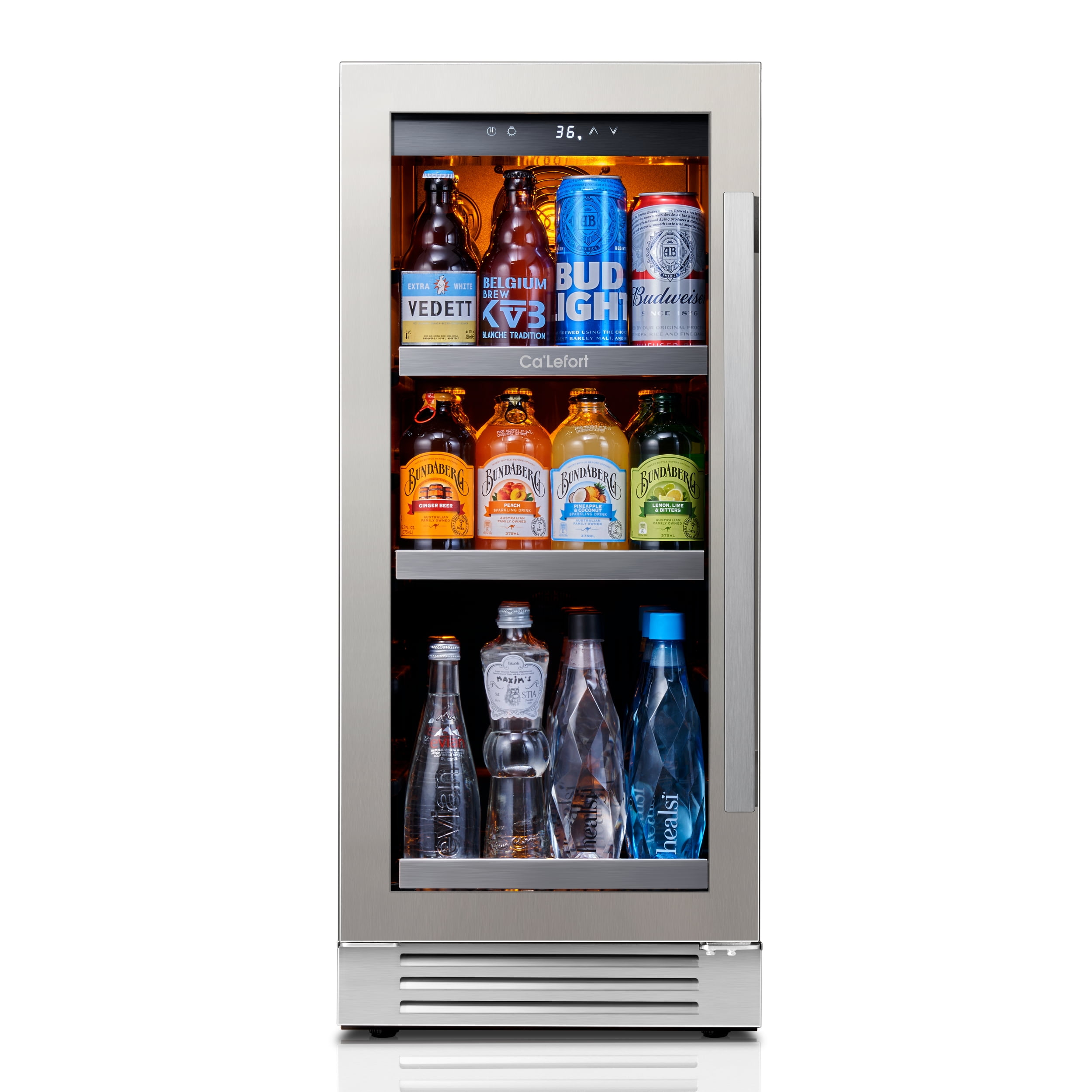 Ca'Lefort 15'' Beverage Refrigerator,Single Zone Beverage Fridge with Stainless Steel Door Frame