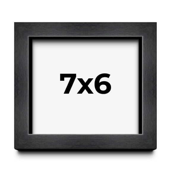 7x6 Shadow Box Frame Grey Charcoal Black | 0.875 Inches Deep | Wood Shadowbox Display Frame | UV