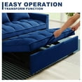 thumbnail image 3 of DEALTOPS Loveseat Convertible Pull Out Sleeper Sofa Bed, Blue, 3 of 7