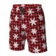 thumbnail image 4 of Fotbe Snowflake red plaid Trajes de Baño Estampados para Hombre, Shorts de Verano de Secado Rápido, Ropa de Playa, Bañadores-3X-Large, 4 of 6
