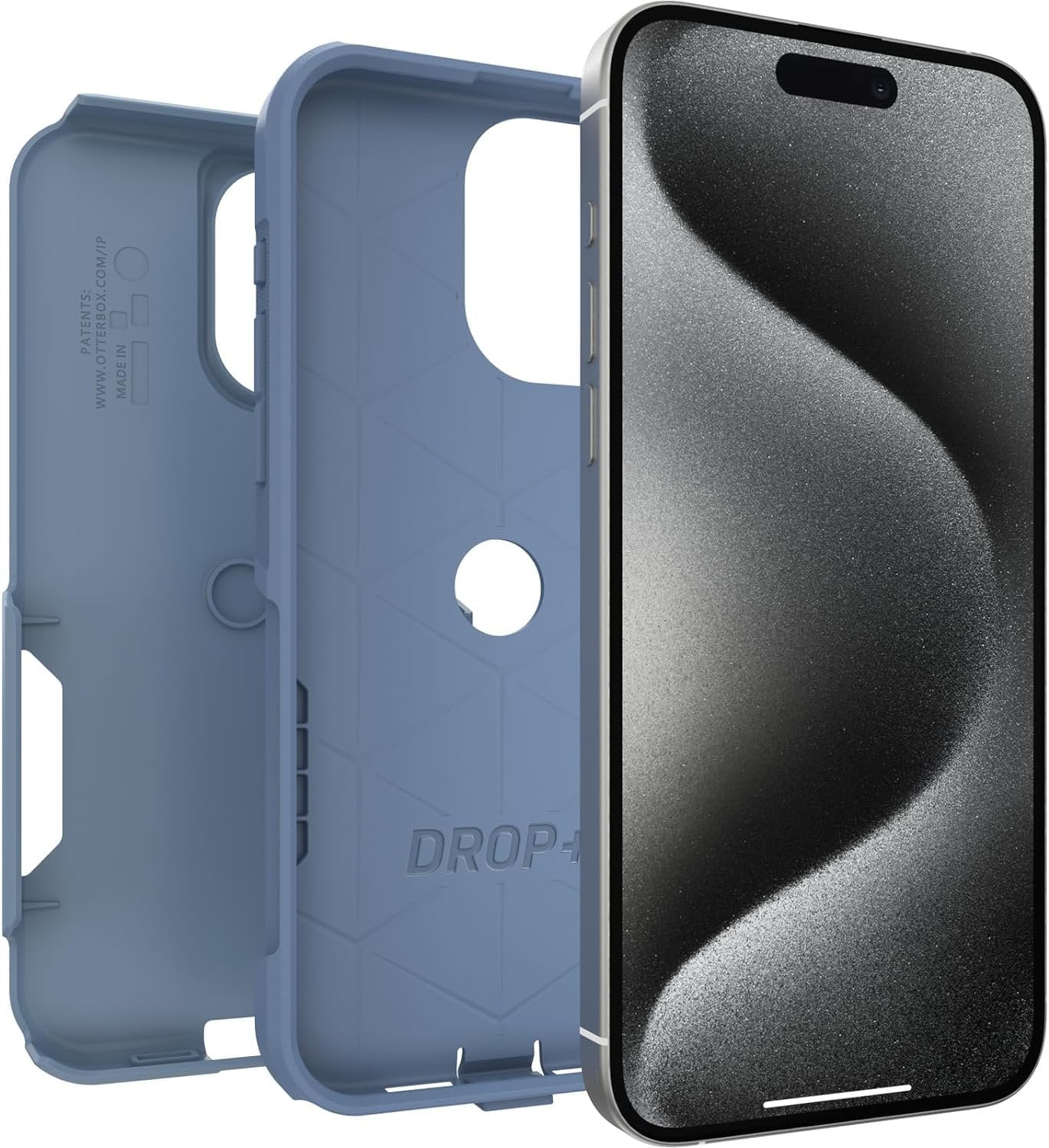 OtterBox iPhone 15 Pro Max Only - Commuter Series Case - Crisp Denim Blue - Slim & Tough - Pocket-Friendly - with Port Protection - Non-Retail Packaging