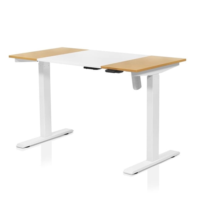 Bowery Hill Bureau Moderne en Bois et Métal à Hauteur Réglable en Blanc
