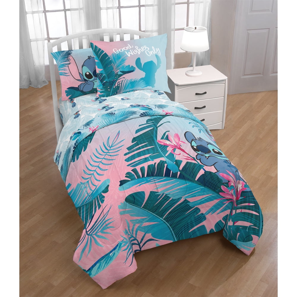 Lilo Stitch Blue Pink Tropical Flowers Kids Bed In A Bag Bedding Set lilo-stitch-blue-pink-tropical-flowers-kids-bed-in-a-bag-bedding-set