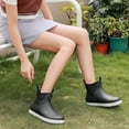 thumbnail image 5 of Lcamaw Women's Deck Boots, Waterproof Ankle Rain Boots with Anti-Slip Traction, Rubber Garden & Fishing Boots for Boating, Camping, Farming & Outdoor Work, 5 of 6