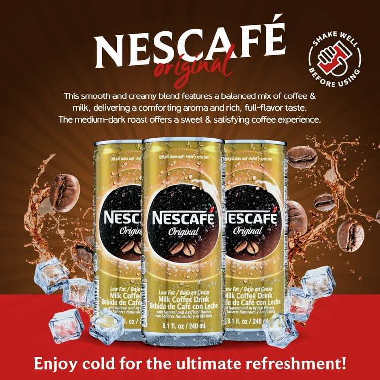 Nescafe Iced Coffee Drinks in Cans - 24 Pack Canned Coffee Drinks