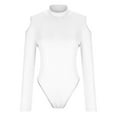 thumbnail image 5 of STETMN Women's Off Shoulder Tops Slim Long Sleeve Shirts Sexy Mock Neck Beach Bodysuit, 5 of 6