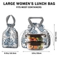 thumbnail image 5 of Boho Bohemia Pioneer Flower Art Drawstring Lunch Bag Women - Drawstring Lunch Bag Insulated for Work Office - Stain-Resistant Large Lunchbags for Women with Multi-Pockets, 5 of 6