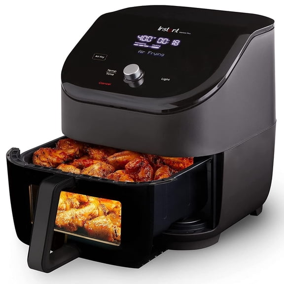 Instant Pot Vortex Plus 6-Quart 6-in-1 Air Fryer Oven with ClearCook Cooking Window, Digital Touchscreen, Nonstick and Dishwasher-Safe Basket, Includes Free App with over 1900 Recipes, Single Basket