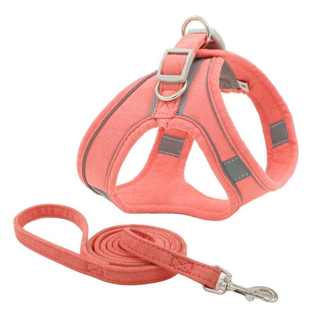 Pet Chest Harness and Leash for Walking, Escape Proof Soft Adjustable Vest Harnesses for Cats, Easy Control Breathable Reflective Strips Jacket