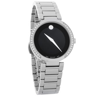 Movado Amorosa Women\'s Diamond Watch 0604982 Movado Amorosa Ladies Steel Diamonds  main image 4