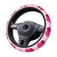 thumbnail image 3 of DouZhe Heart Love Friendship Pink Prints Steering Wheel Cover, Universal 15 inch Anti-Slip Odorless Elastic Valentine's Day Car Steering Wheels Cover for Women Men, 3 of 7