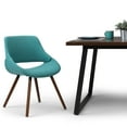 thumbnail image 2 of Simpli Home Malden Bentwood Dining Chair in Turquoise Blue Woven Fabric, 2 of 10