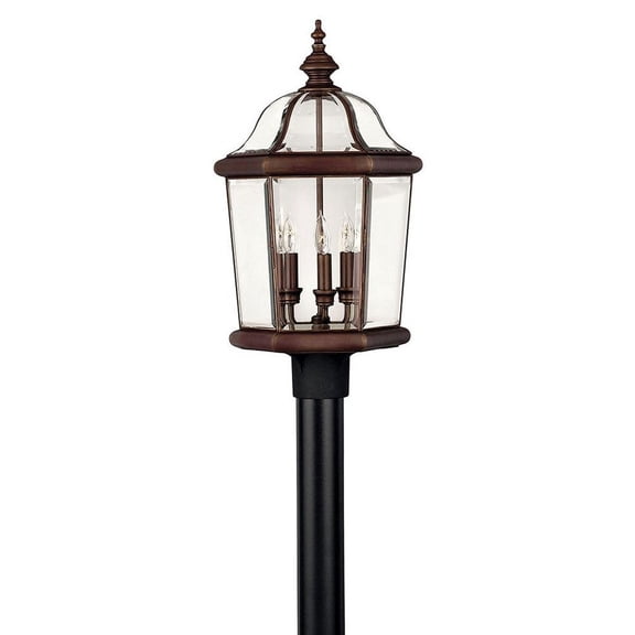 Hinkley Lighting - Three Light Post Top/ Pier Mount - Augusta - Brass Outdoor