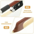 thumbnail image 3 of JUNWELL Practical Violin Bow Wood Crafts Violin Bow Long Violin Bow Durable Practice Supply, 3 of 6