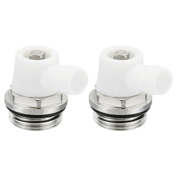 REGALWOVEN BSP Manual Radiator Air Vent Plug Valves, 2 Pack Nickel Plated Brass