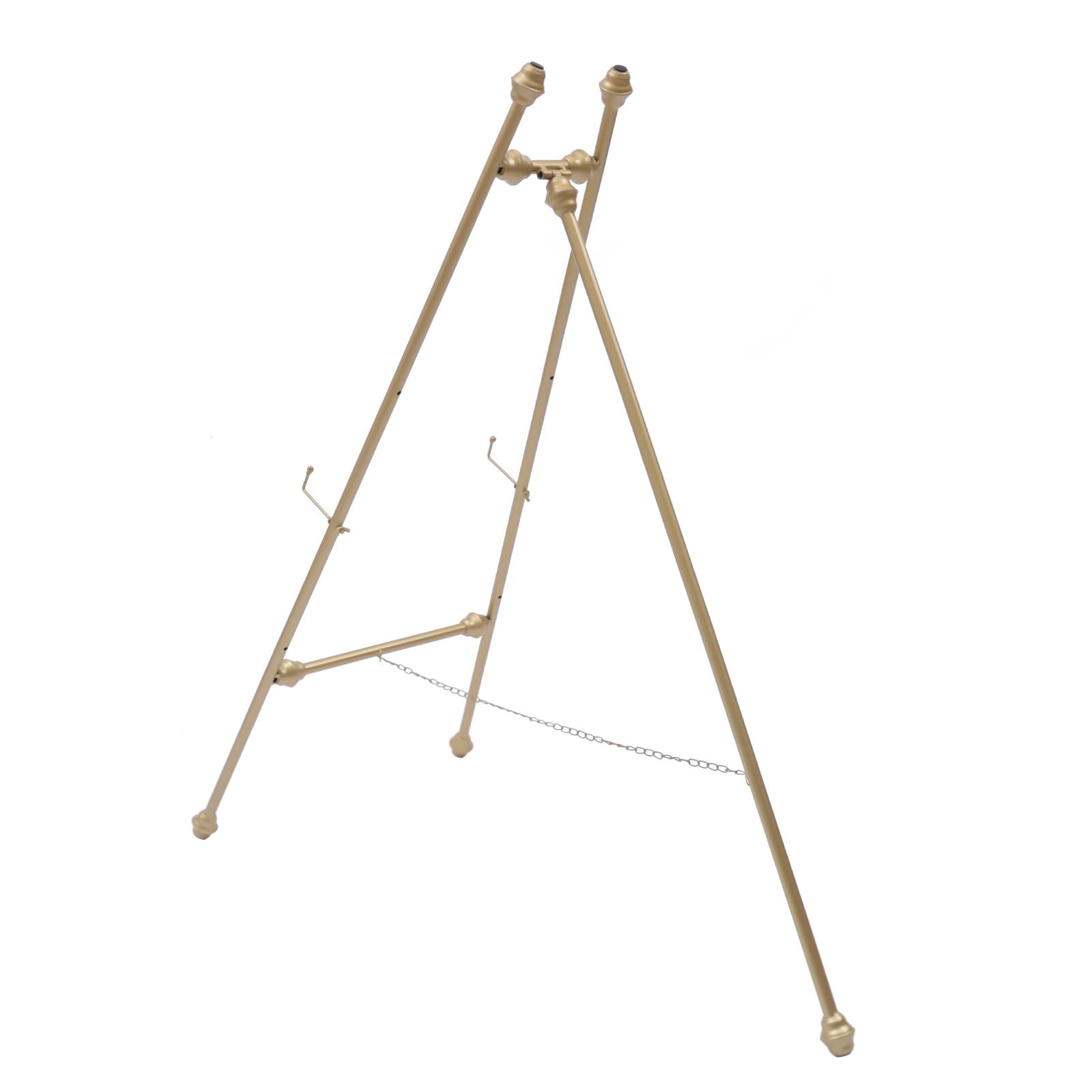 Wuzstar 2 Pcs Metal Floor Easel Stand Portable Golden Wedding Tripod Stand with Adjustable Hooks,46.5" Tall