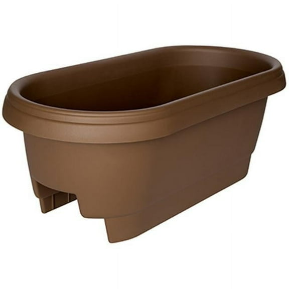 477245-1001 24 in. Chocolate Deck Rail Planter