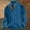 Blue, variant on Mens Pullover Long Sleeved Stand Collar Color Block Buttons Comfortable Fashion Warm Jacket For Autumn Winter Daily Wear Grey Xxl