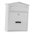 thumbnail image 4 of veasfak Wall Mount Lockable Mailbox Letterbox Iron Durability Large Capacity Mail Letter White, 4 of 9