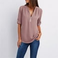 thumbnail image 2 of Long Sleeve Shirts For Women Button Clothing Loose Shirt Chiffon Zipper s Plus Size Tops Womens Long Sleeve Tops, 2 of 7