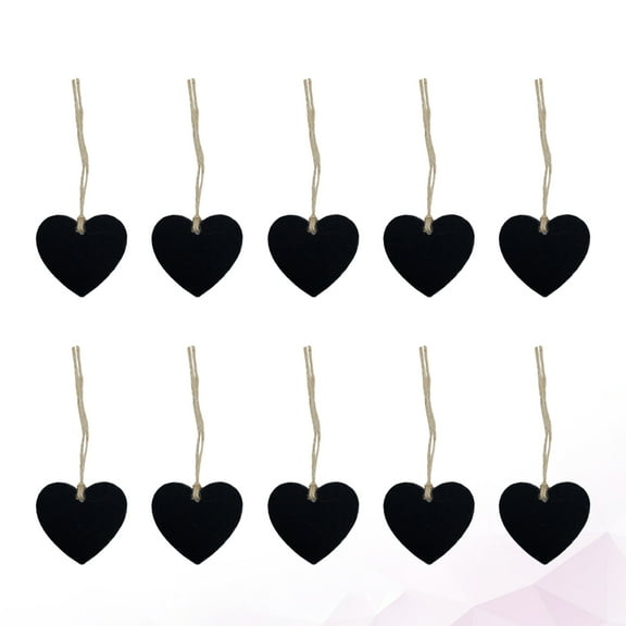 SWETRACE Heart Shaped Wood Decoration Mini Chalkboard Black 20Pcs 2.6x2.6x0.2In