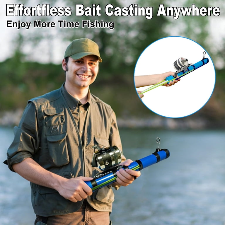 easy cast fishing poles CODEK Kids Pole Set with Full Starter Kits 2 Set Portable Telescopic Fishing Rod and Spincast Reel Cambos with a Fishing Net and 2 Buckets for Boys Girls and casting spincast reel pre Bass Pro Shops Fish Stiks