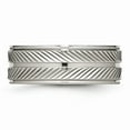 thumbnail image 3 of Grey Titanium Ring Band Wedding Polished Grooved, 3 of 6
