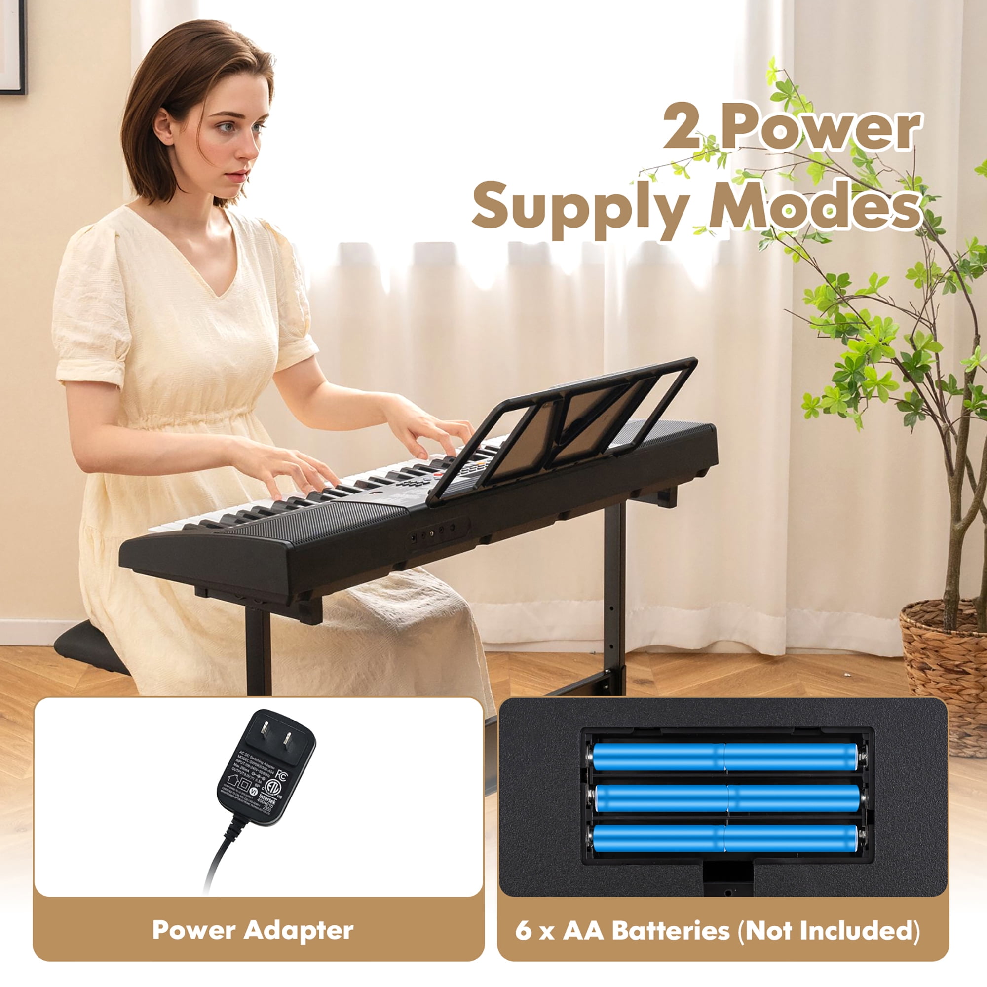 Gymax 61-Key Portable Electronic Keyboard Piano w/ Stand Gymax 61-Key Portable Electronic Keyboard Piano w/ Stand