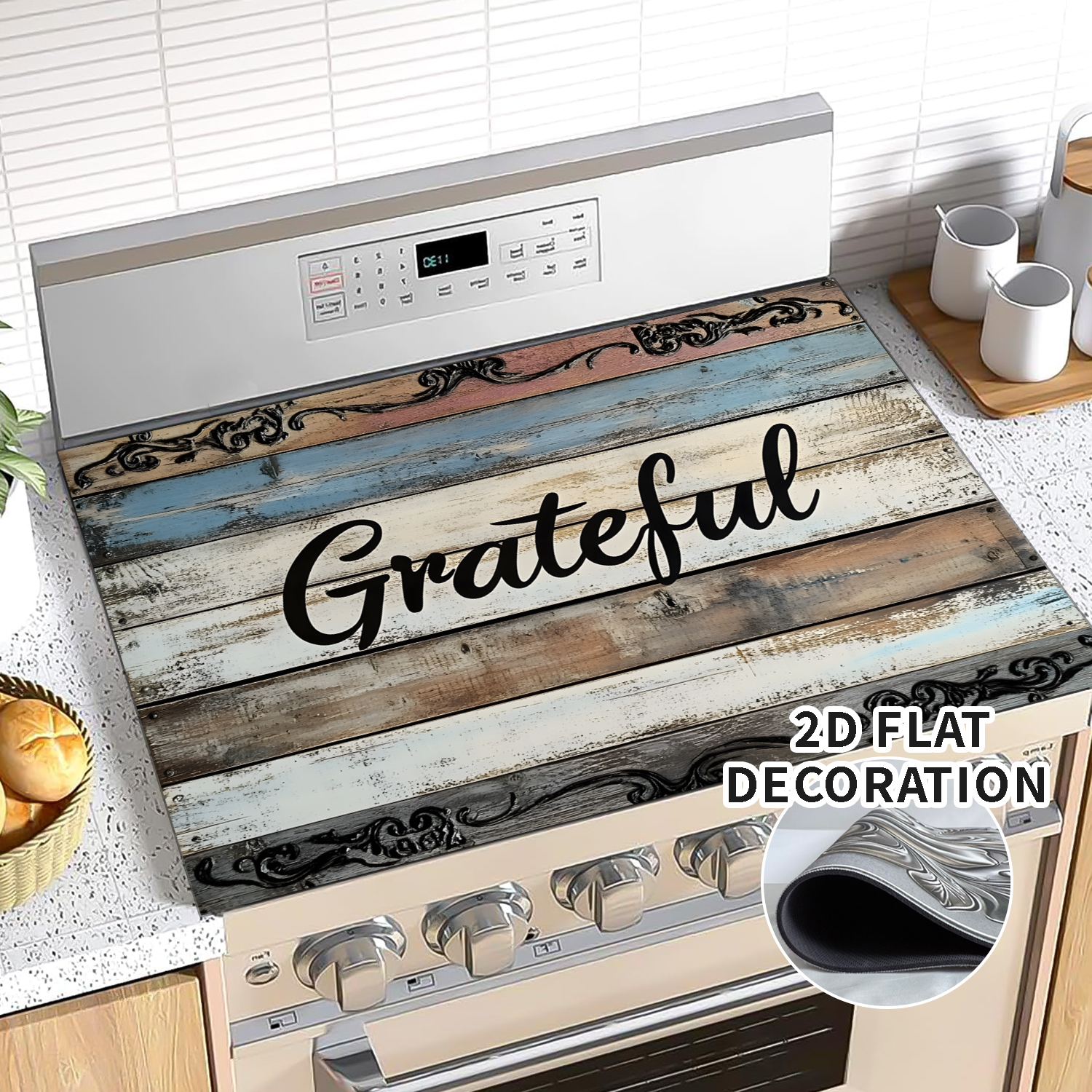 Stove Top Cover for Electric Stove 28 "x 20 ", Grateful pattern Heat Resistant Glass Top Stove Cover Protector, Induction Cooktop Protector Stove Top Covers Mat, Kitchen Flat Stove Top Covers