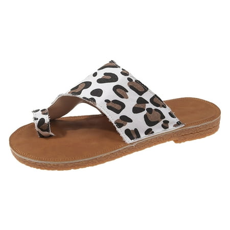 

Quealent Adult Women Shoes Slipper Socks for Women with Soles foreign Trade Slippers 2023 Summer Europe and The Slip On Slippers for Women Leopard White 7.5