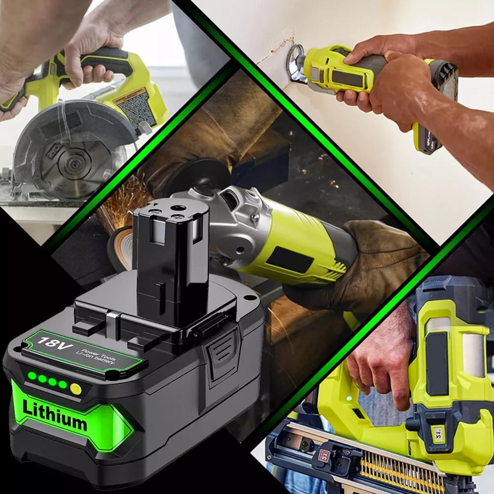 PDstation 2Packs 8.0Ah P108 Battery + 2Port P117 Charger Dual Channel Fast Charger Replace for Ryobi Battery P100 P102 P103 P105 P107 P108 P118 Ryobi 18v Battery and Charger Combo