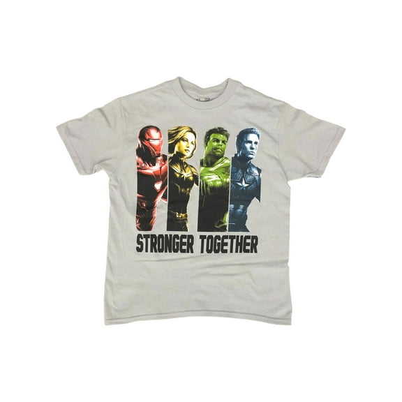 Marvel Comics Boys Gray Avengers T-Shirt Hulk Iron Man Tee Shirt 8