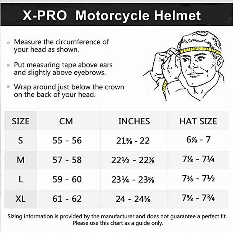 adult bike helmet sizes X-PRO Helmet Motorcycle Full Face Helmet! Adult Helmets, Street Bike Helmet,  DOT Approved,Yellow